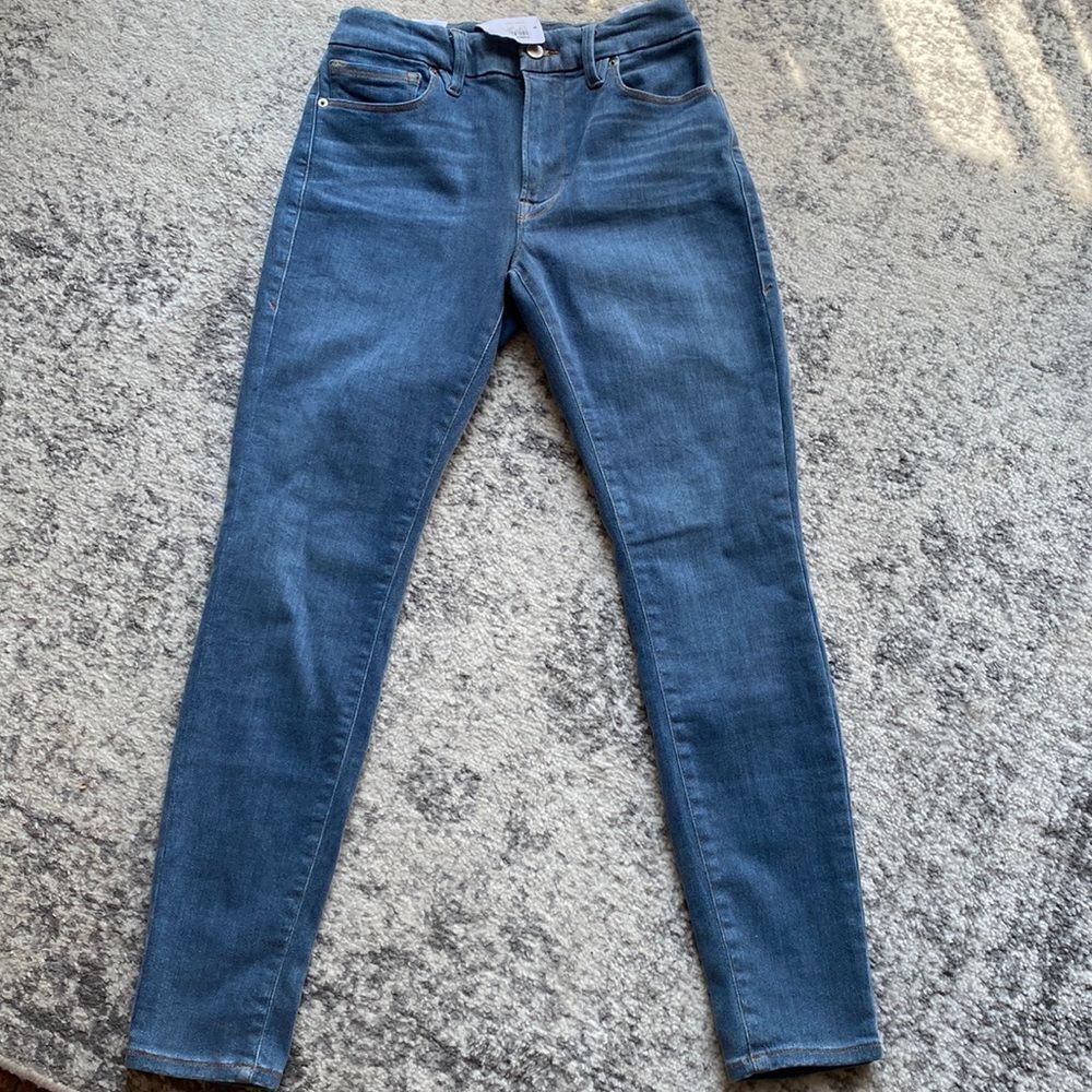 good classic good american calik denim jeans size 6 high rise NWT 28” inseam